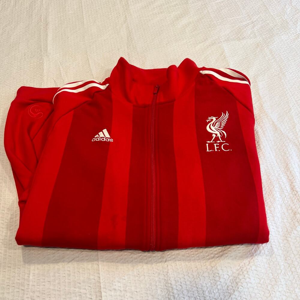 Vintage Adidas Liverpool Football Jacket Soccer Track Top Red Mens Zip Size XL